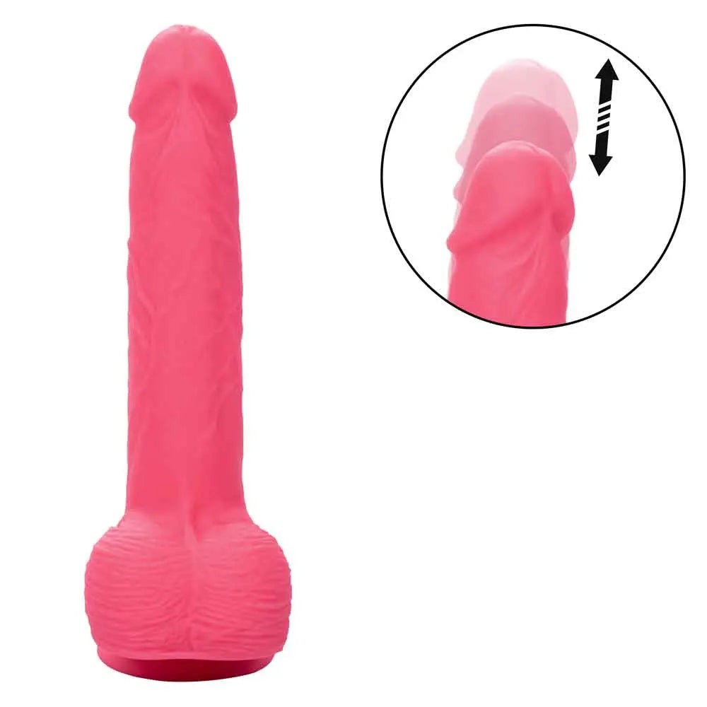 Rechargeable Rumbling and Thrusting Silicone Studs - Pink – body-safe materials | Fu'Cha Exotics