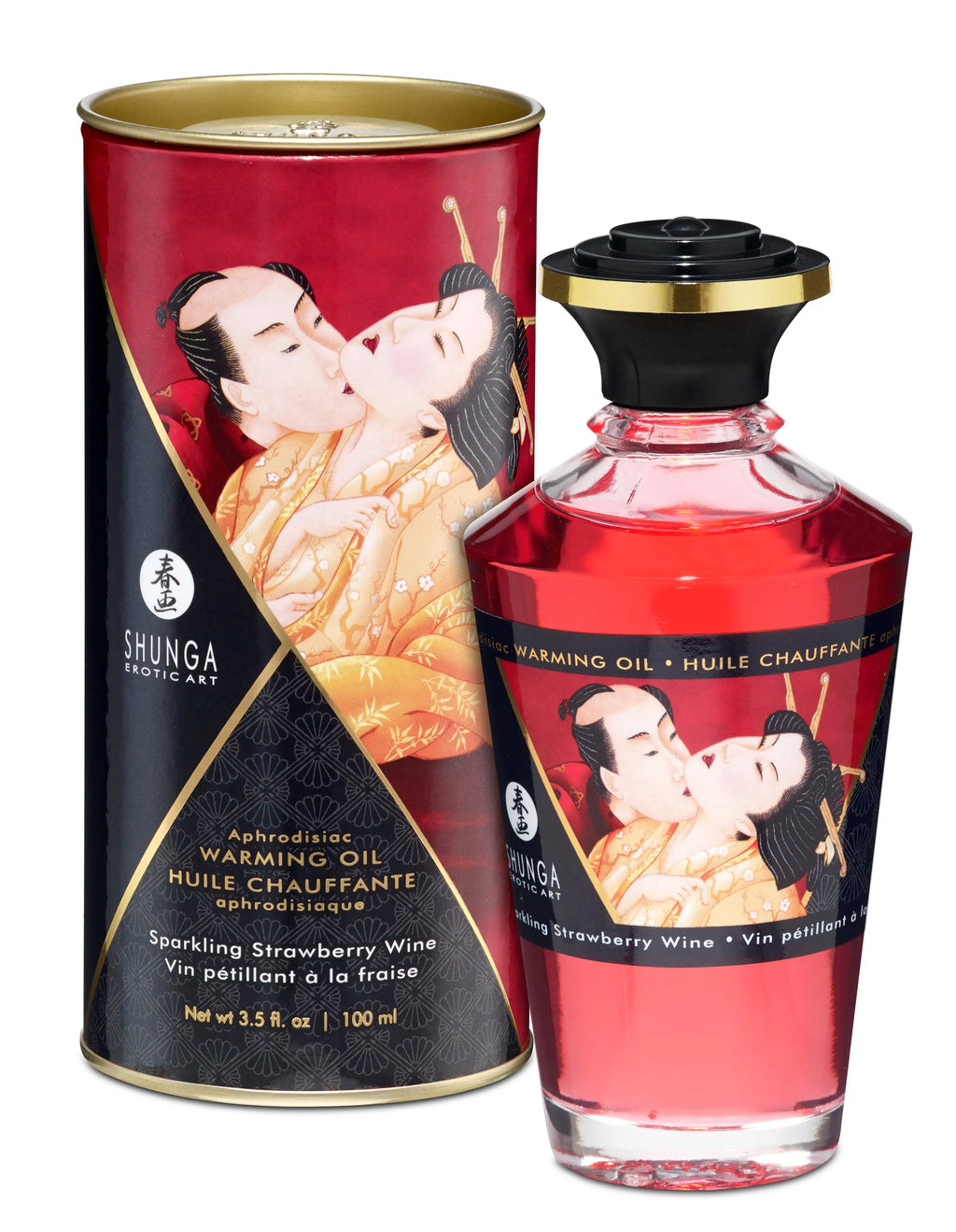 Aphrodisiac Warming Oil - Sparkling Strawberry Wine – body-safe materials | Fu'Cha Exotics