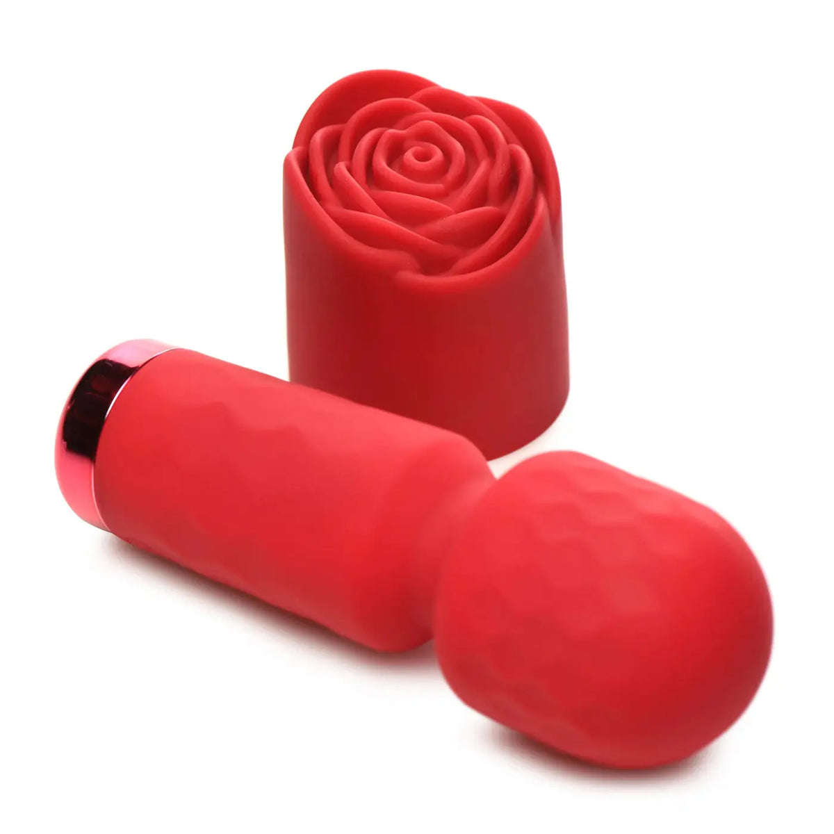 Pleasure Rose-Petite Mini Silicone Rose Wand - Red – body-safe materials | Fu'Cha Exotics