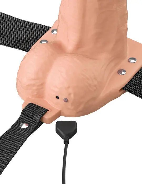 Fantasy X-Tensions Elite 8" Vibrating Hollow Silicone Strap-on - Light – body-safe materials | Fu'Cha Exotics