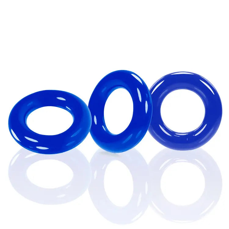 Willy Rings 3-Pack Cockrings - Police Blue – body-safe materials | Fu'Cha Exotics