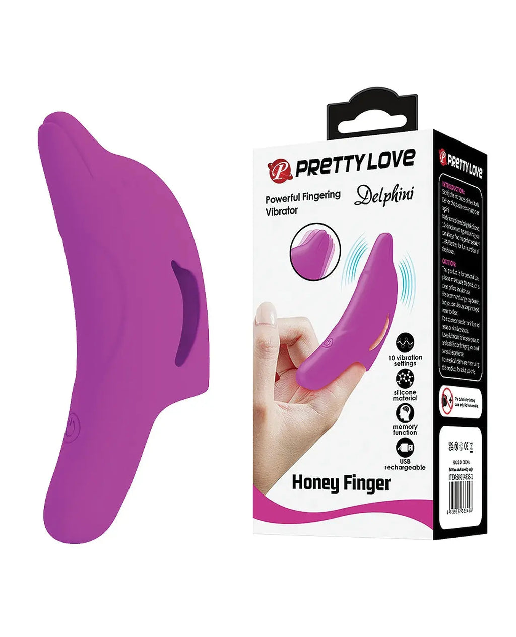 Delphini Dolphin Honey Finger Vibrator - Fuchsia – body-safe materials | Fu'Cha Exotics