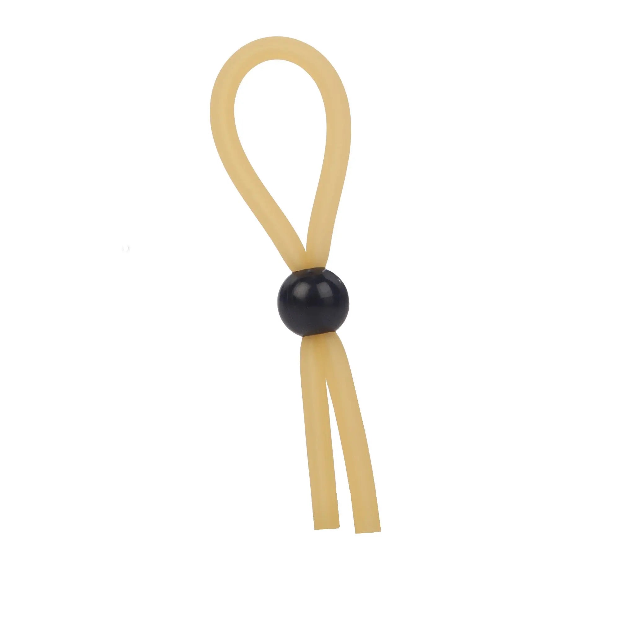 Lasso erection keeper with loop strap and black bead