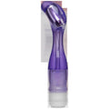 Purple translucent curved device with ridged top and ribbed base