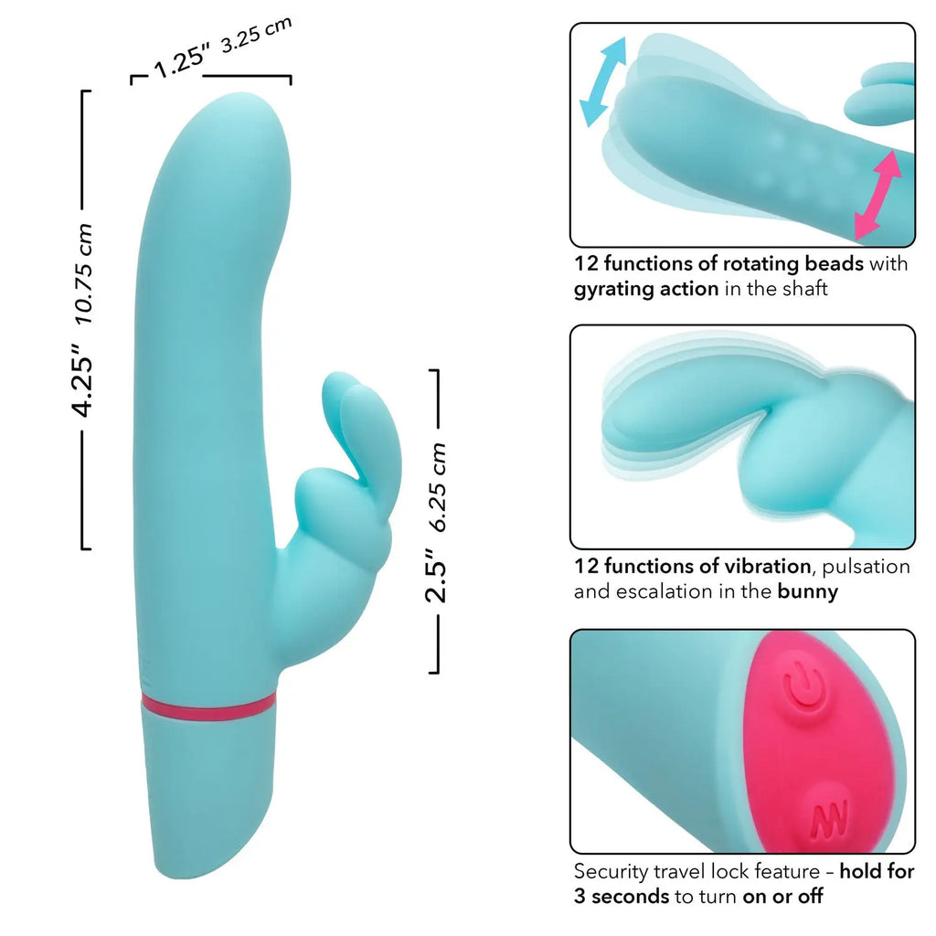 Love Bunny Rotating Bunny - Blue – body-safe materials 12 vibration modes | Fu'Cha Exotics