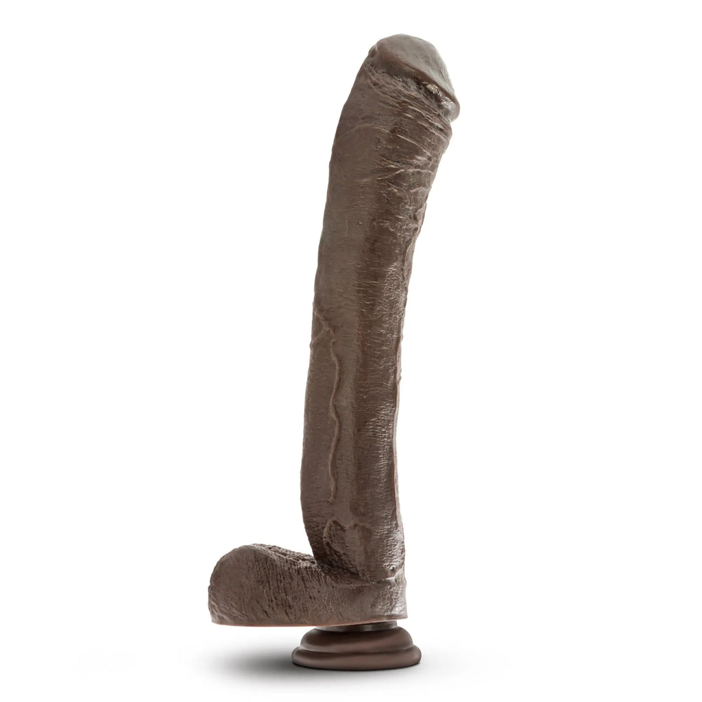 Dr. Skin Mr. Ed 13 Inch Dildo with Suction Cup - Chocolate – body-safe materials suction stimulation | Fu'Cha Exotics