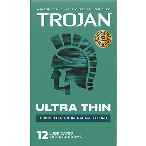 Trojan Sensitivity Ultra Thin Lubricated Condoms - 12 Pack – body-safe materials | Fu'Cha Exotics