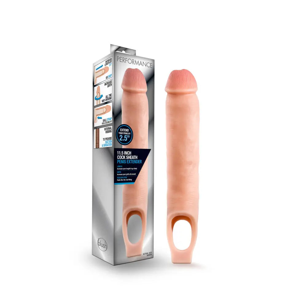 Performance - 11.5 Inch Cock Sheath Penis Extender - Vanilla – body-safe materials | Fu'Cha Exotics