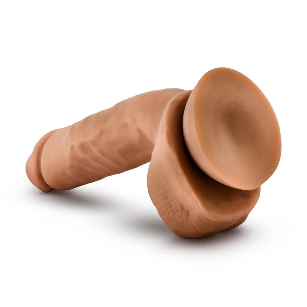 Dr. Skin Glide - 8.5 Inch Self Lubricating Dildo Lubricating Dildo With Balls - Mocha – body-safe materials | Fu'Cha Exotics