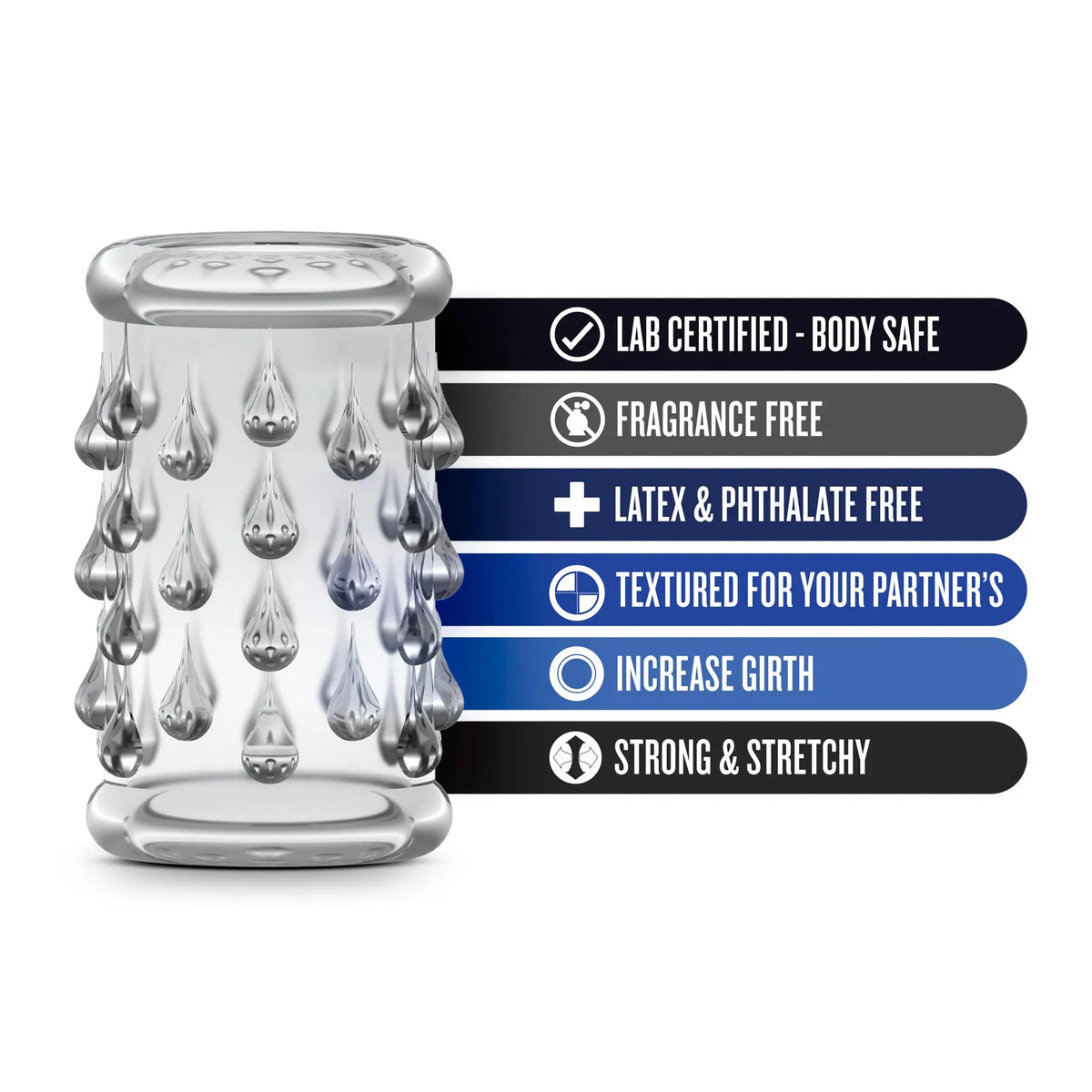 Stay Hard Cock Sleeve 05 - Clear – body-safe materials | Fu'Cha Exotics