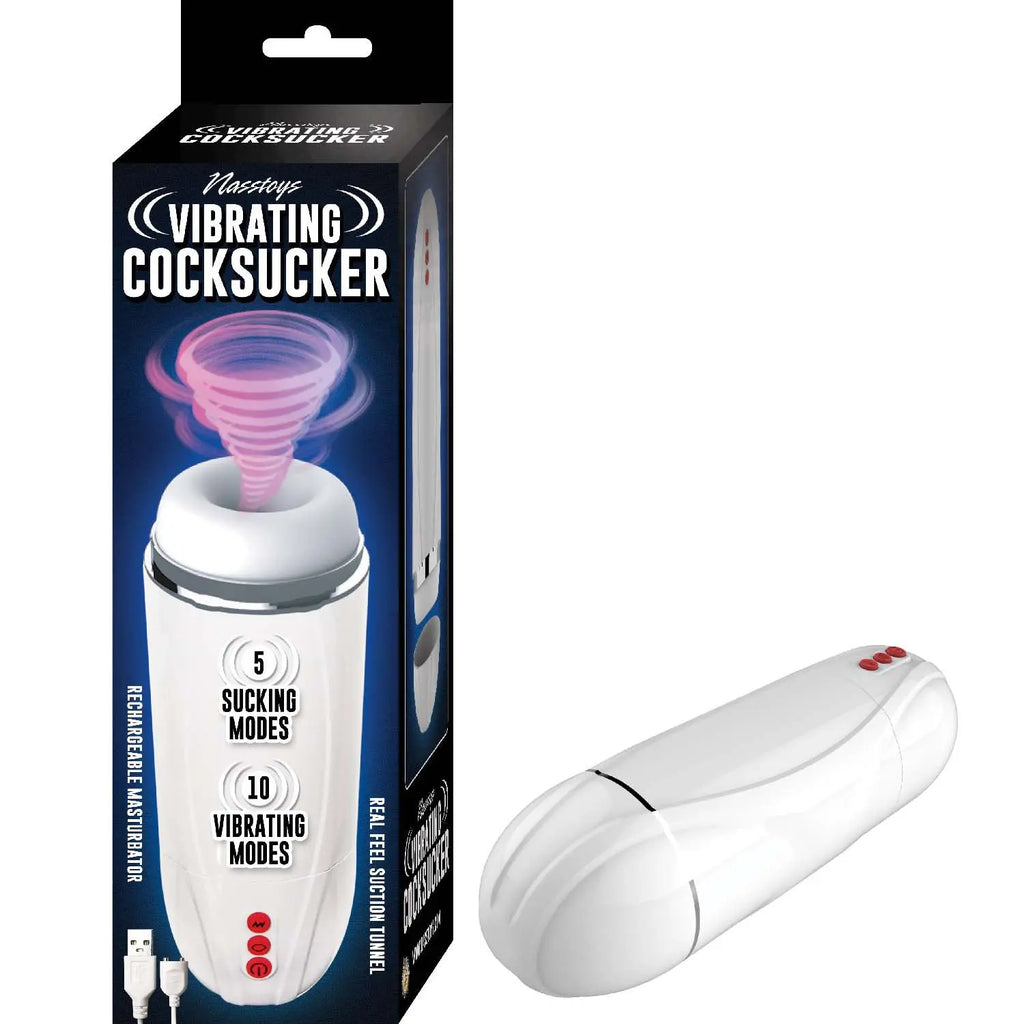 Vibrating Cocksucker - White – body-safe TPE USB-rechargeable | Fu'Cha Exotics