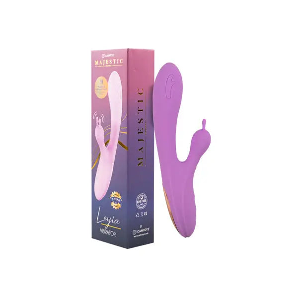 Double Leyla Vibrator - Purple – body-safe materials | Fu'Cha Exotics