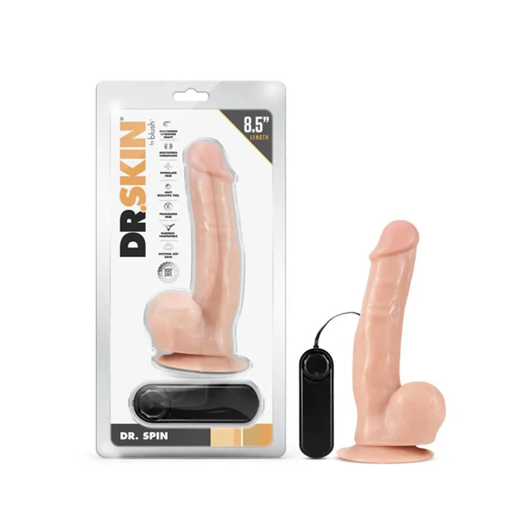 Dr. Skin - Dr. Spin - 8.5 Inch Gyrating Realistic Dildo - Vanilla – body-safe materials | Fu'Cha Exotics