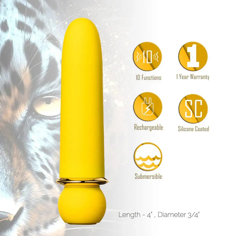 Jaguar Fiercely Powerful - Yellow – body-safe silicone fully waterproof | Fu'Cha Exotics