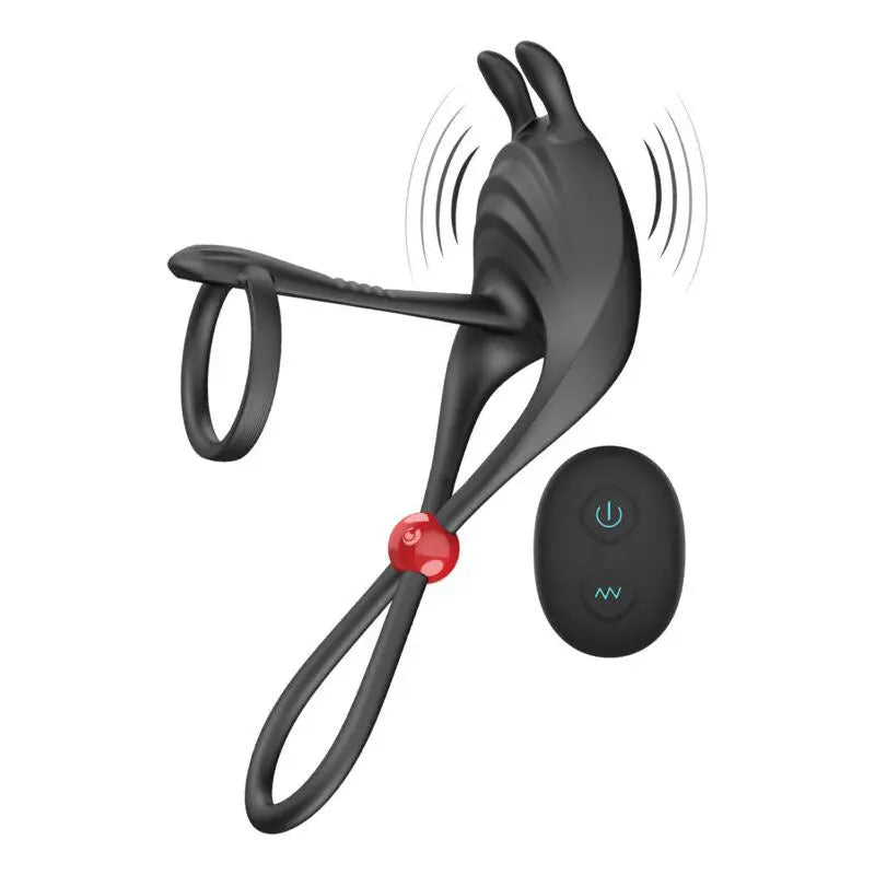 Cockpower Remote Control Cockring and Ball Cinch - Black – body-safe materials | Fu'Cha Exotics