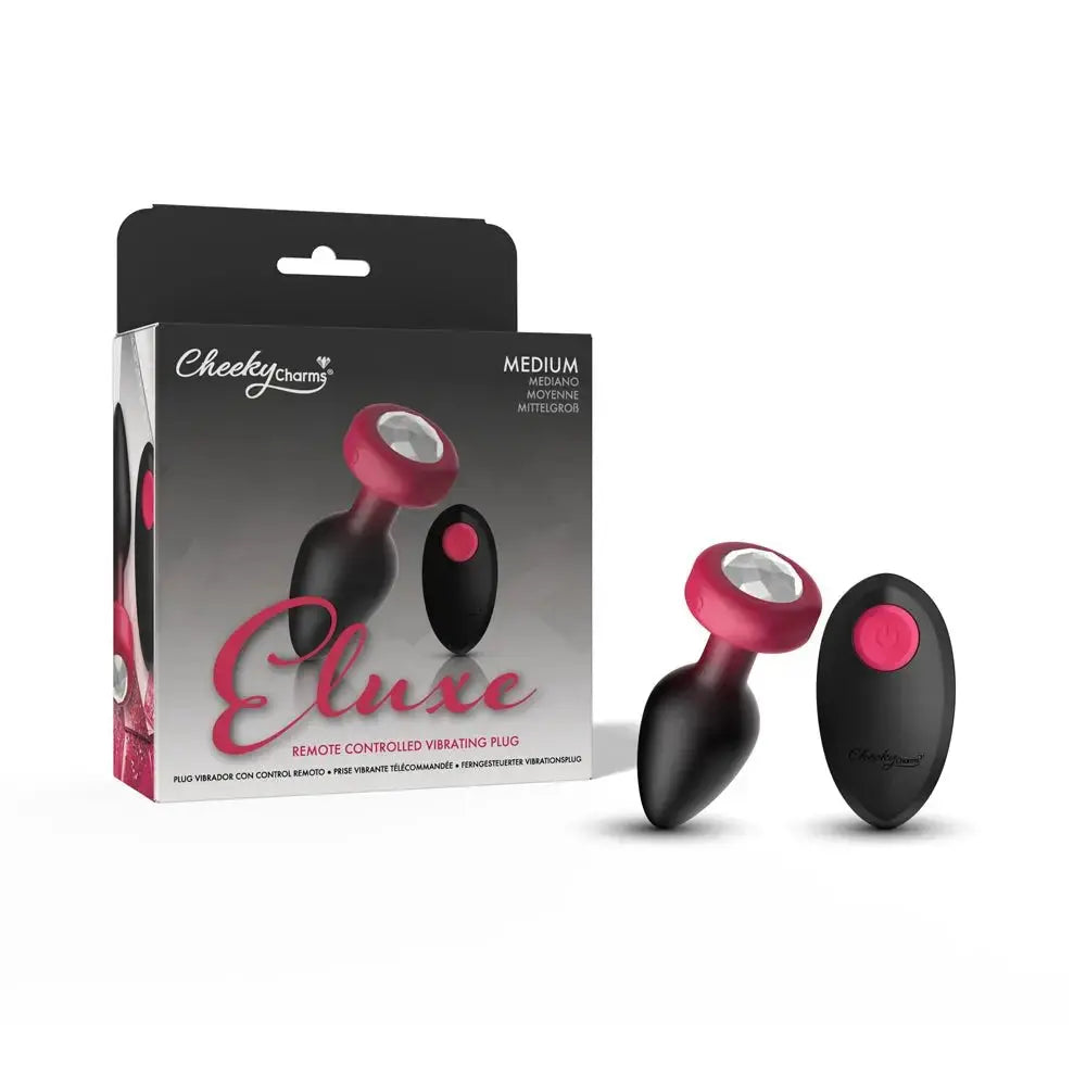 Eluxe Vibrating Clr Gem Rbyombre Plug Md With Remote – body-safe silicone 10 vibration modes | Fu'Cha Exotics