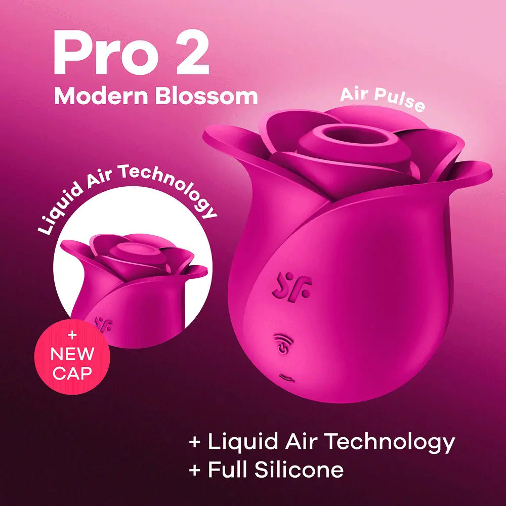 Pro 2 Modern Blossom - Hot Pink – body-safe silicone 2 vibration modes | Fu'Cha Exotics