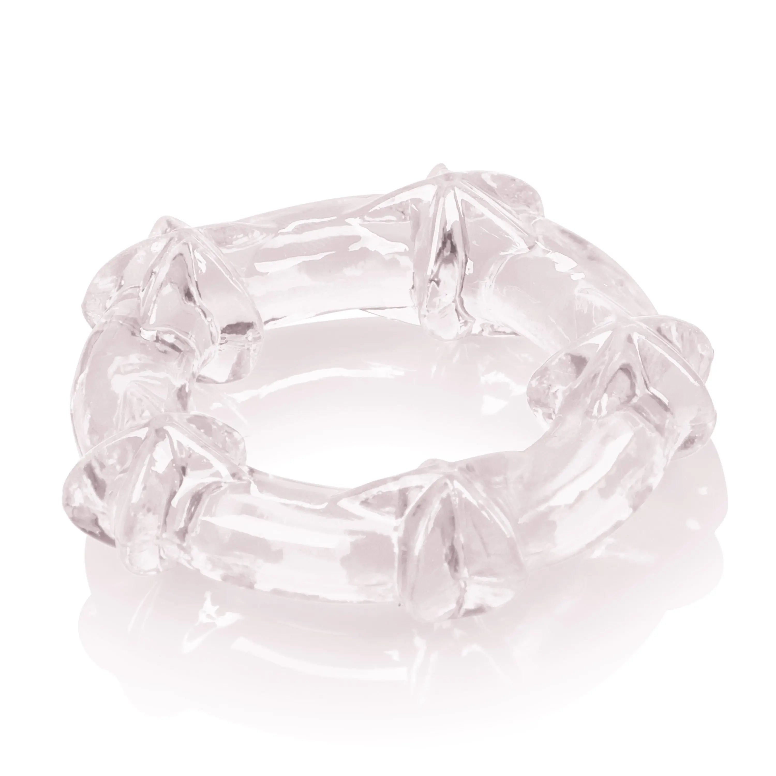 Clear translucent C-ring bracelet with interlocking open loops