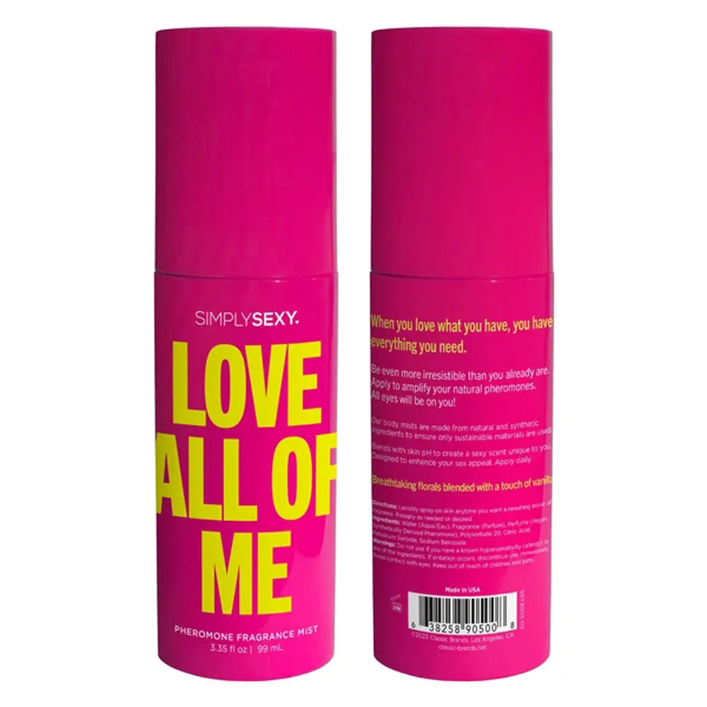 Love All of Me - Pheromone Fragrance Mists 3.35 Oz – body-safe materials | Fu'Cha Exotics