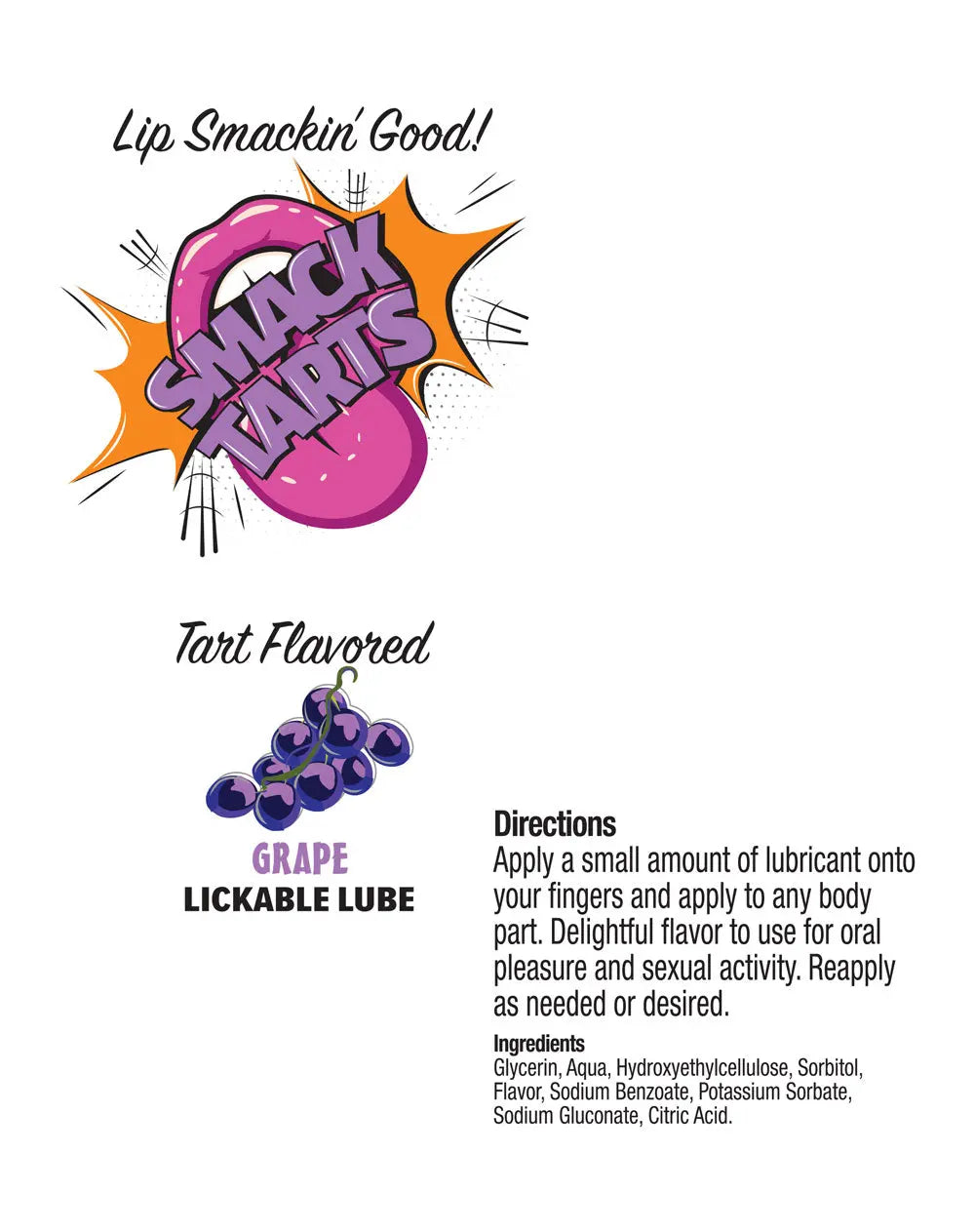 Smack Tarts 2oz Lickable Flavored Lubricant - Grape – body-safe materials | Fu'Cha Exotics