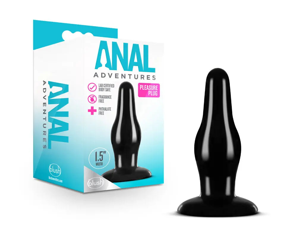 Anal Adventures - Pleasure Plug - Black – body-safe materials | Fu'Cha Exotics