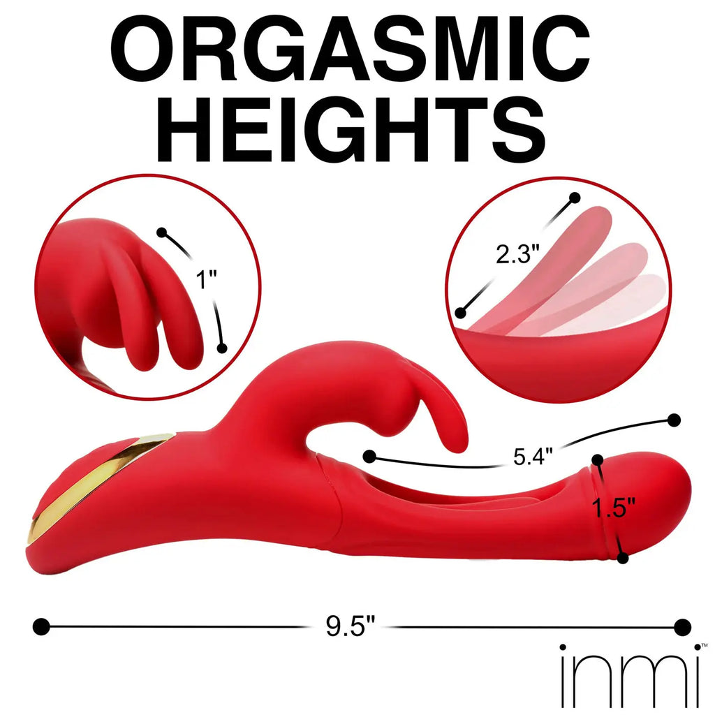 Rabbit Flick Flicking Silicone Rabbit Vibrator - Red – body-safe materials | Fu'Cha Exotics
