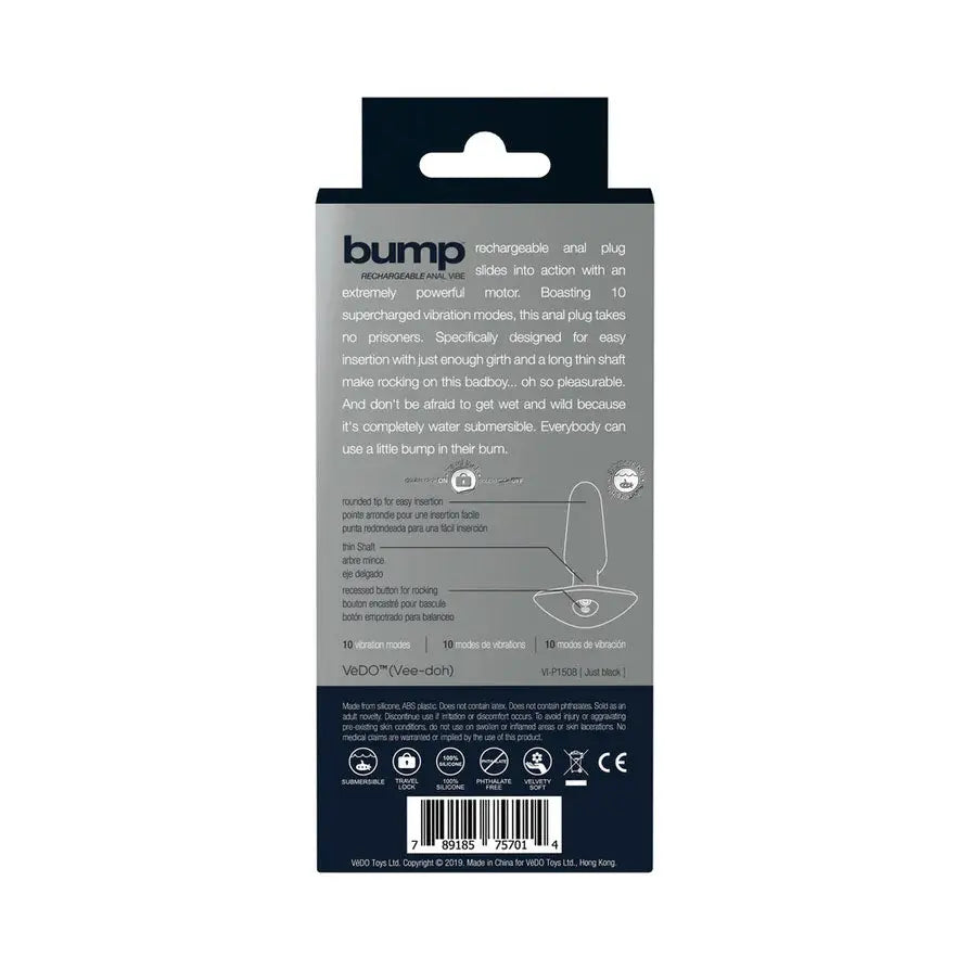 Bump Rechargeable Anal Vibe - Black – body-safe materials USB-rechargeable | Fu'Cha Exotics