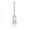 Gold-tone clitoral jewelry with two crystal drop charms