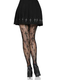 Worship Me Cross Net Tights - 1x/2x - Black