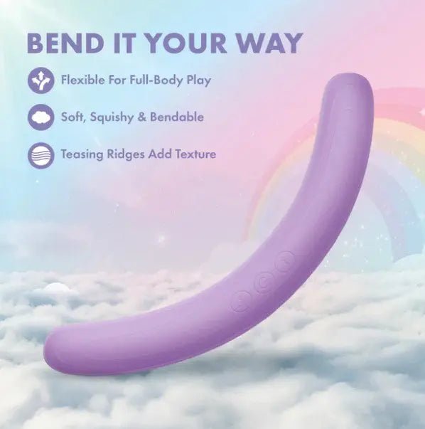 Play With Me Silicone Double Ended Vibrator - Purple – body-safe materials | Fu'Cha Exotics