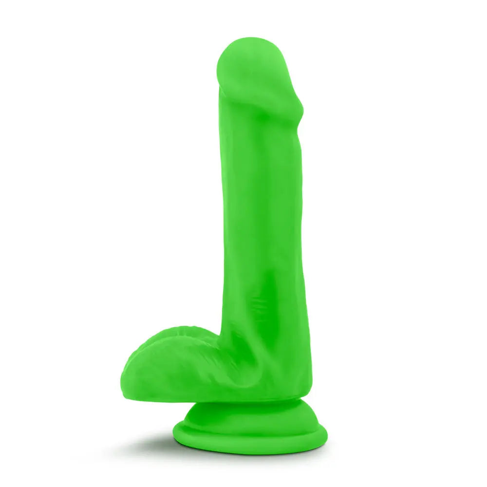 Neo - 6 Inch Dual Density Cock with Balls - Neon Green – body-safe materials | Fu'Cha Exotics