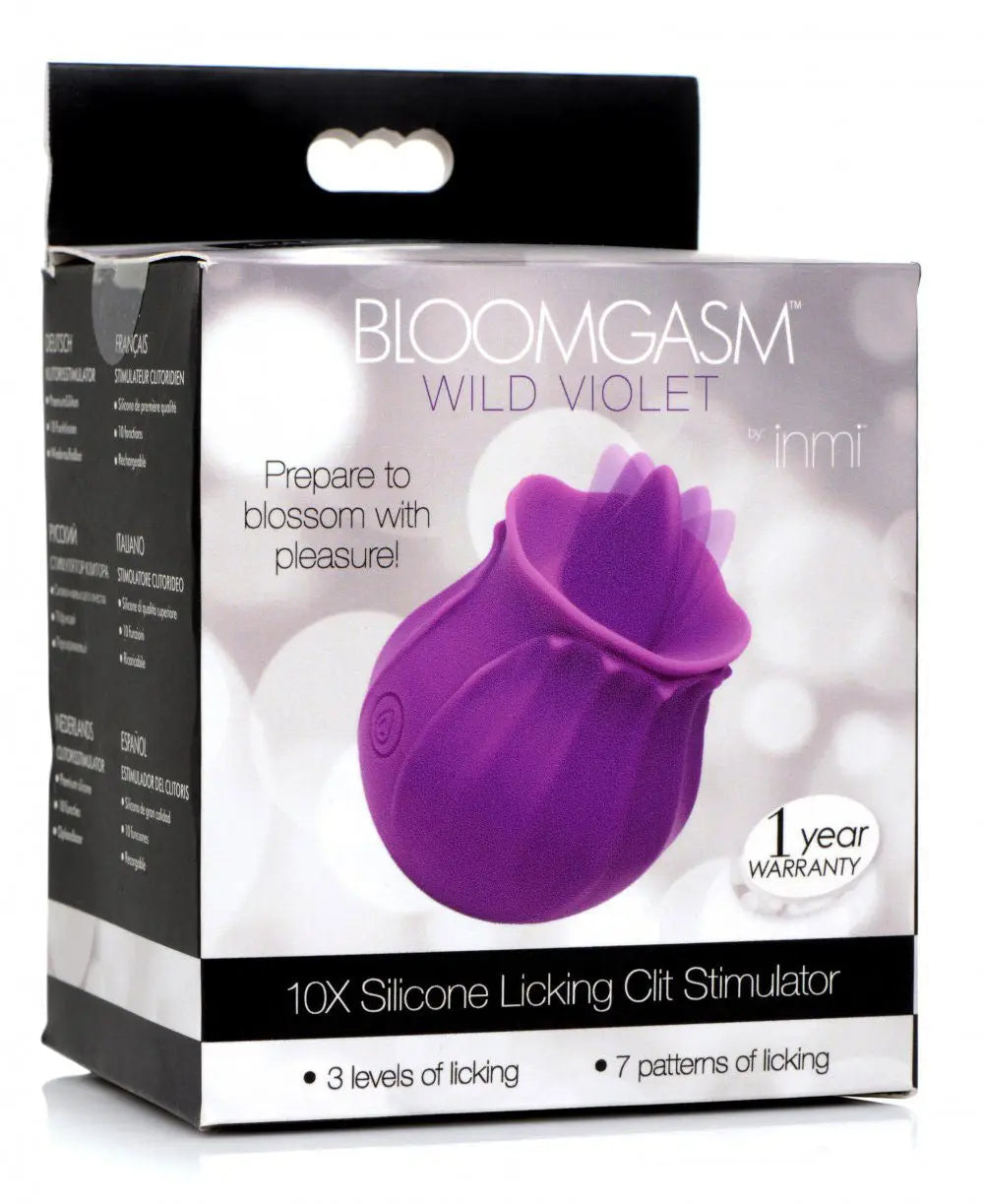 Inmi - Bloomgasm Wild Violet Licking Silicone Stimulator - Violet – body-safe materials | Fu'Cha Exotics