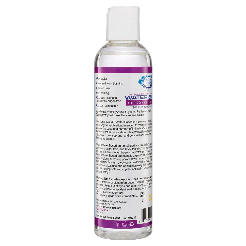 Cloud 9 Water Based Personal Lubricant 8 Fl. Oz. – body-safe materials | Fu'Cha Exotics
