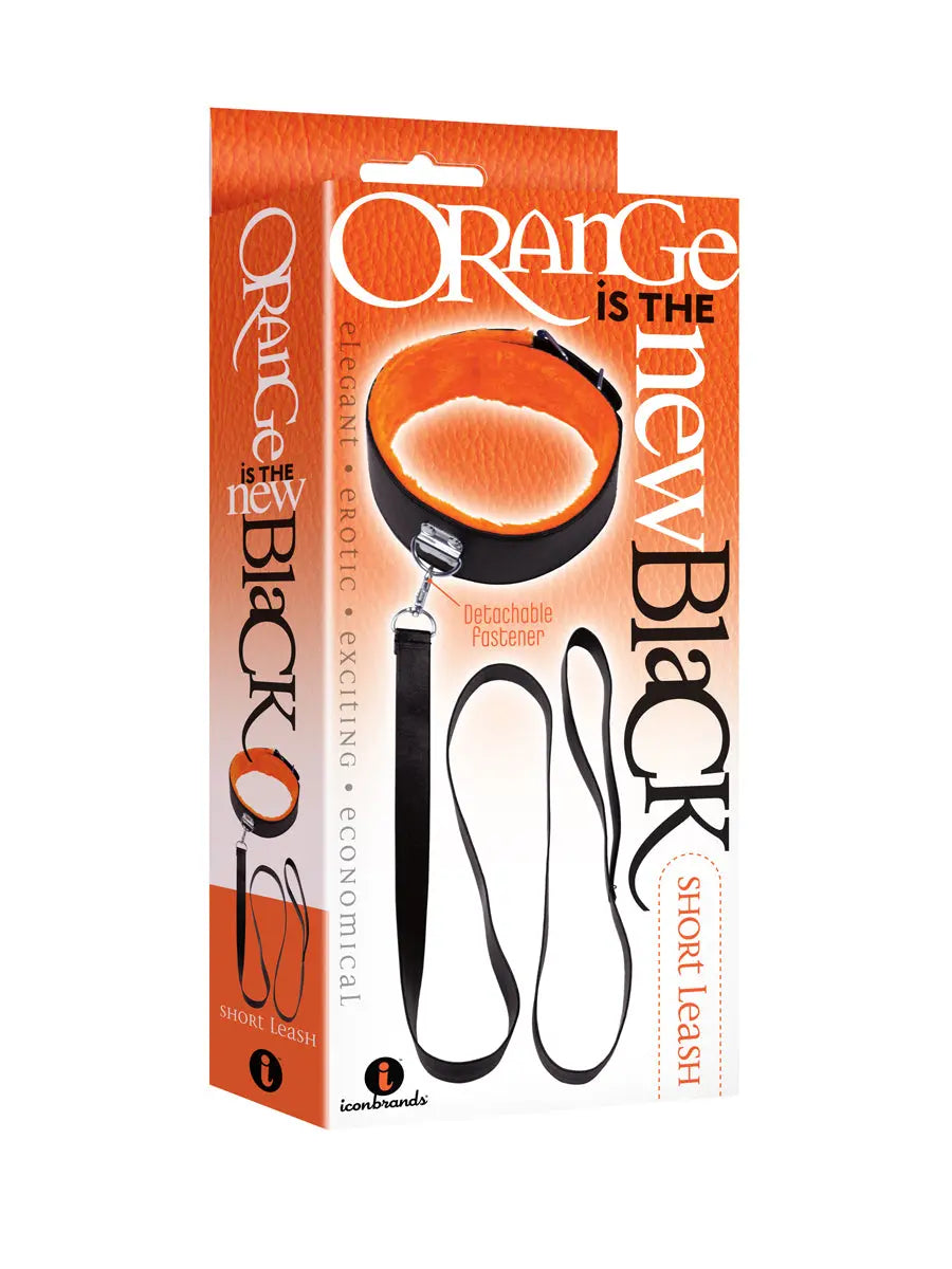 The 9's Orange Is the New Black Short Leash - Black – body-safe materials | Fu'Cha Exotics