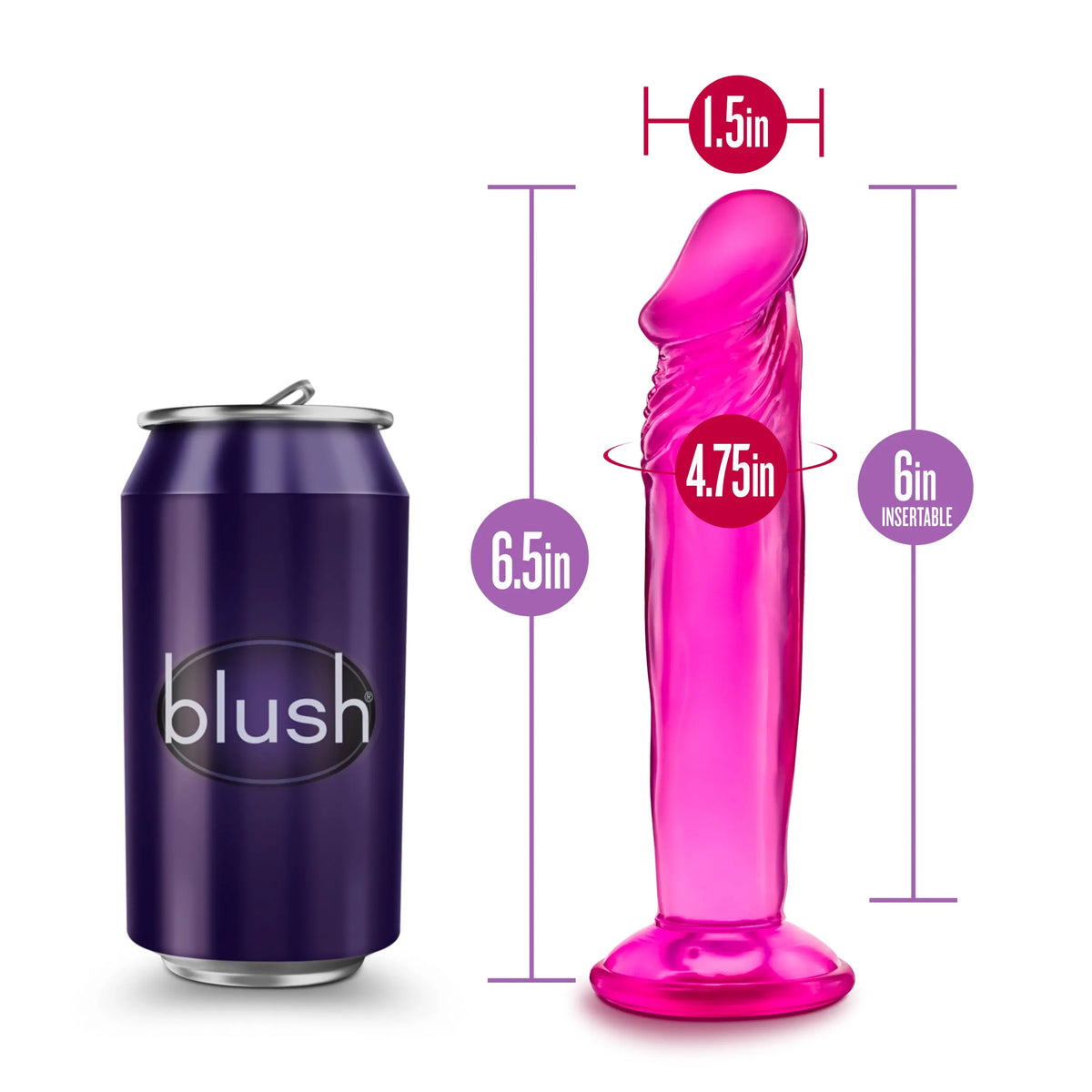 B Yours - Sweet n' Small 6 Inch Dildo With Suction Cup - Pink – body-safe materials suction stimulation | Fu'Cha Exotics