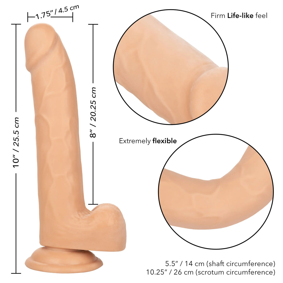 Size Queen 8 inch/20.25 Cm - Ivory – body-safe materials | Fu'Cha Exotics
