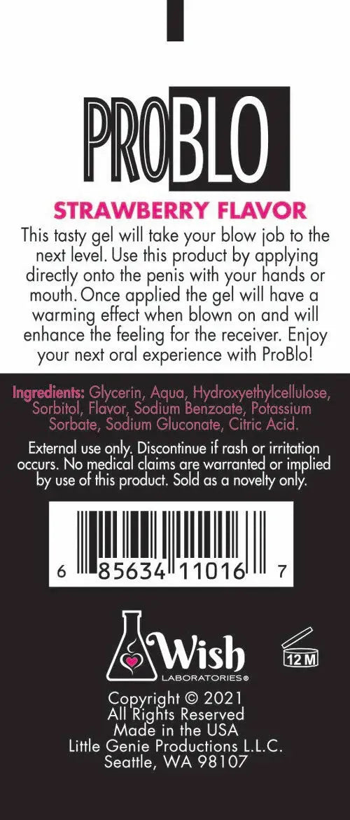 Problo Ahh...some Blow-Job Gel - Strawberry - 1.5 Fl. Oz. – body-safe materials | Fu'Cha Exotics