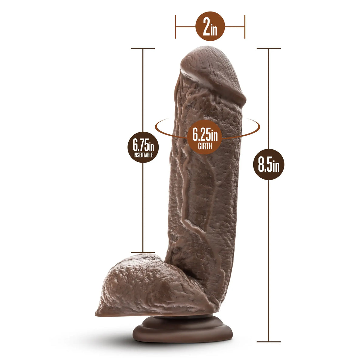 Dr. Skin - Mr. Magic - 9 Inch Dildo - Chocolate – body-safe materials | Fu'Cha Exotics