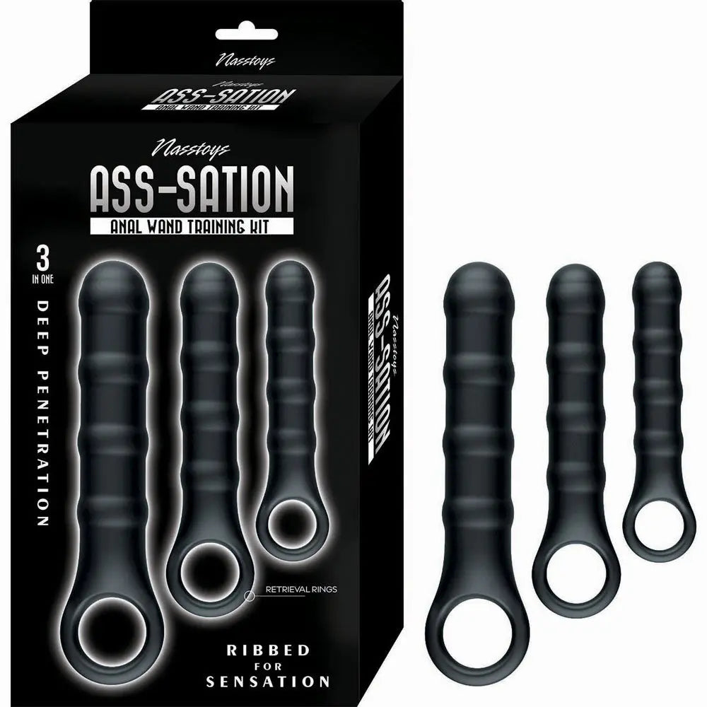 Asssation Anal Wand Training Kit - Black – body-safe silicone fully waterproof | Fu'Cha Exotics
