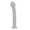 Blue spiral glass dildo, full length with flared base