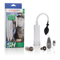 Sta-Hard erection kit with pump cylinder, cock ring, and control bulb