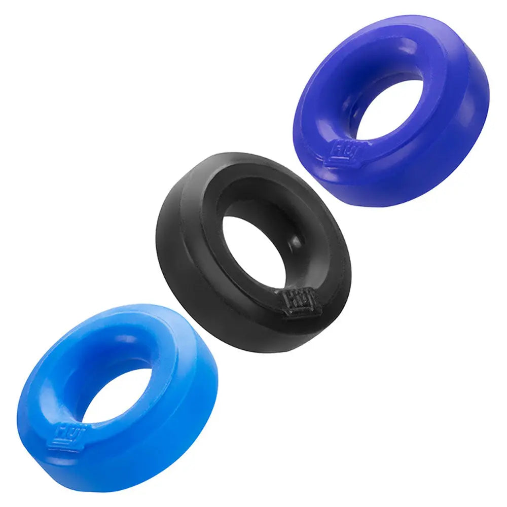 Hunkyjunk Huj3 C-Ring 3 Pk - Blue / Multi – body-safe materials | Fu'Cha Exotics