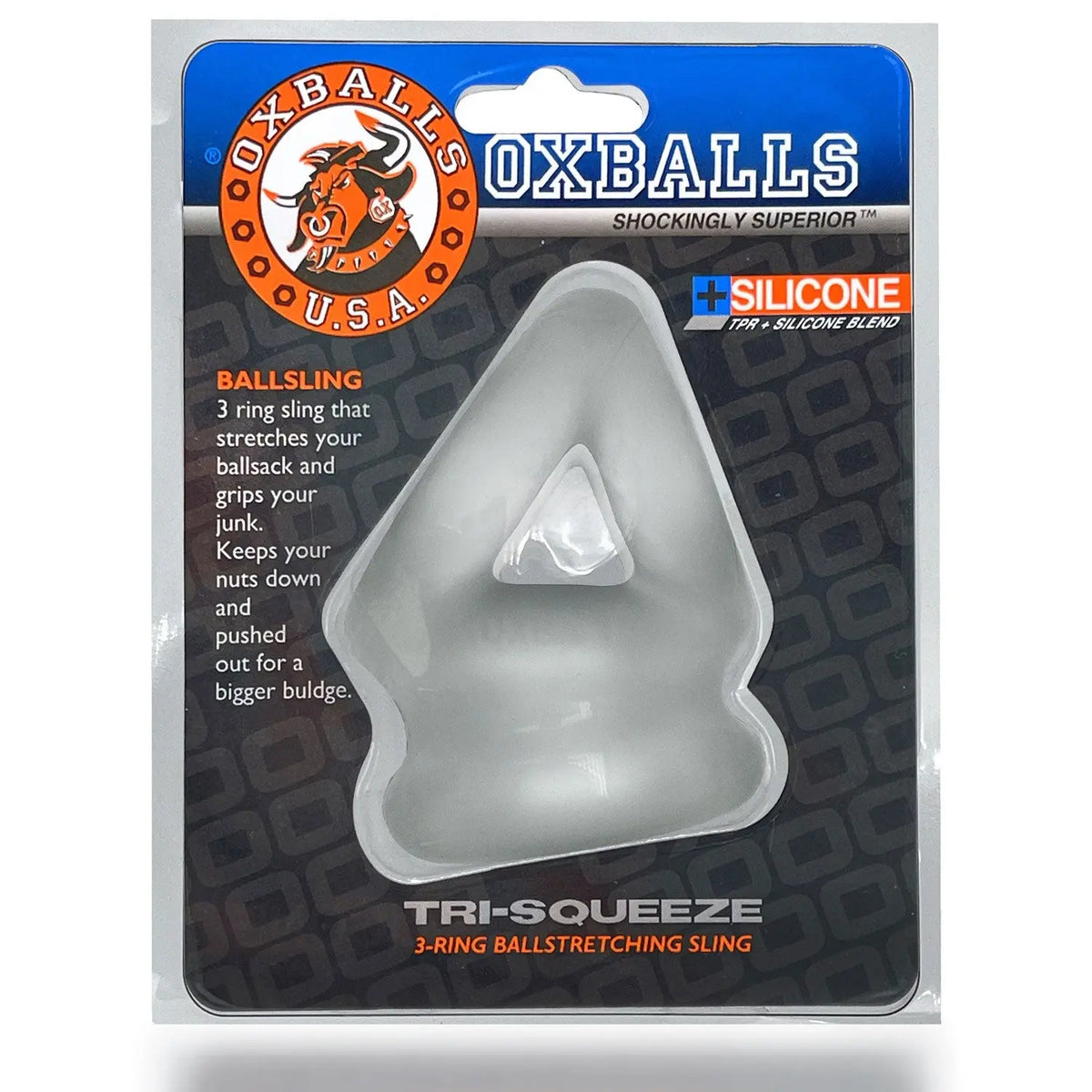 Tri-Squeeze Cocksling - Clear – body-safe materials | Fu'Cha Exotics