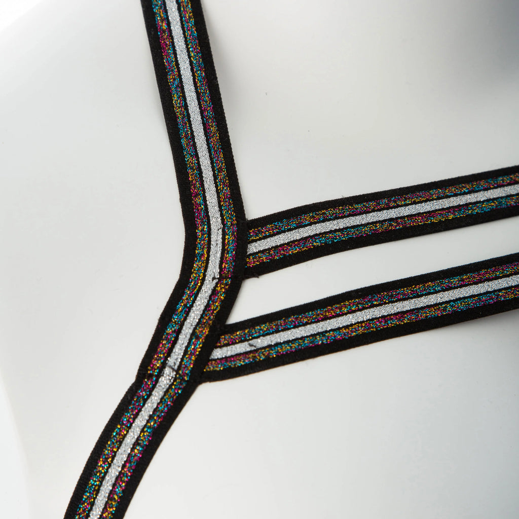 Gender Fluid Silver Lining Harness - Small/large - Multi-Color – body-safe materials | Fu'Cha Exotics