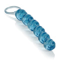 Blue swirl pleasure beads with loop handle