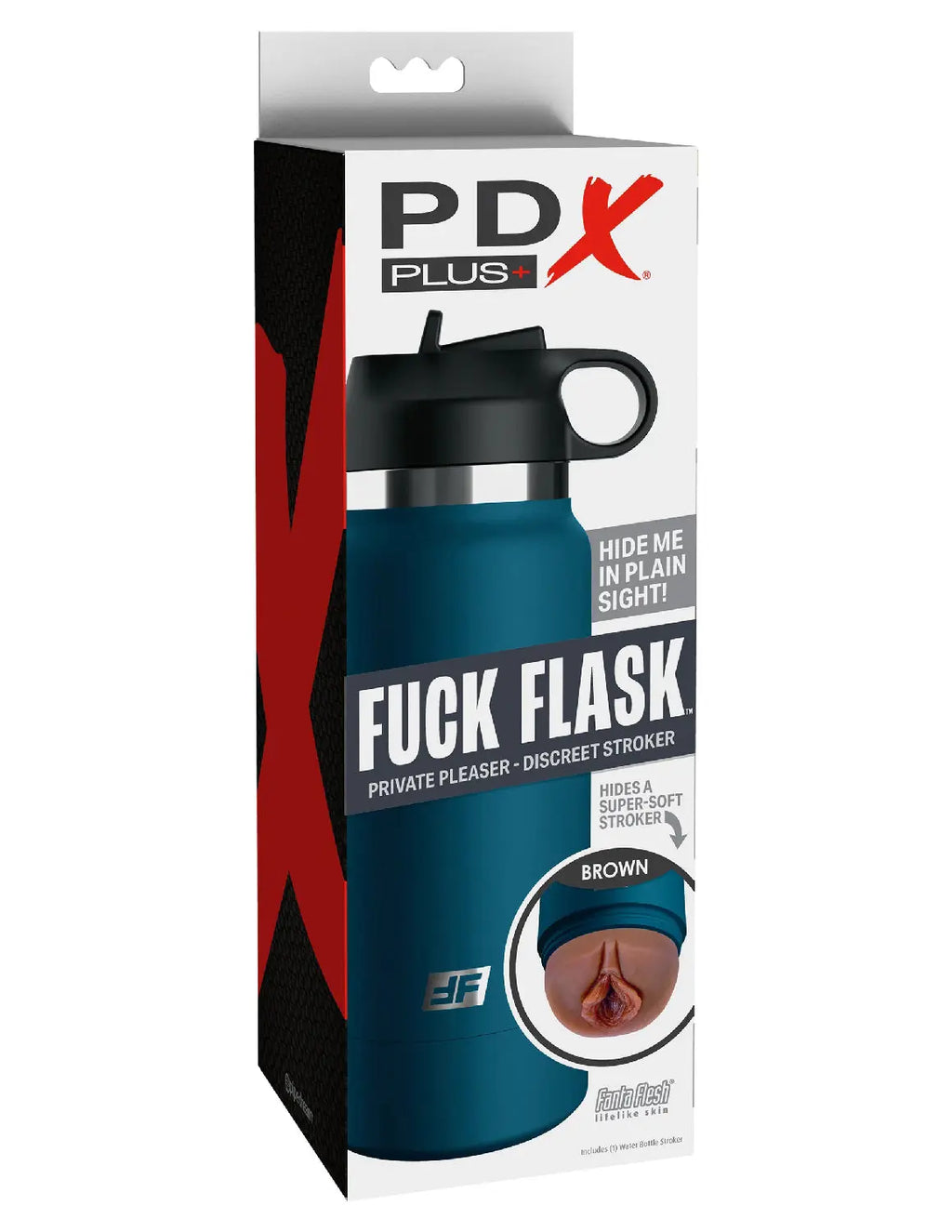 Fuck Flask - Private Pleaser - Blue Bottle - Brown – body-safe materials | Fu'Cha Exotics