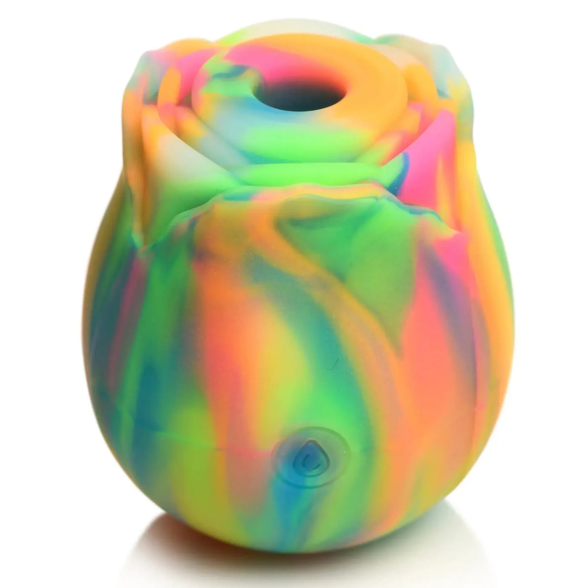 Glow Rose Glow-in-the-Dark Rose Clit Stimulator - Rainbow – body-safe materials | Fu'Cha Exotics