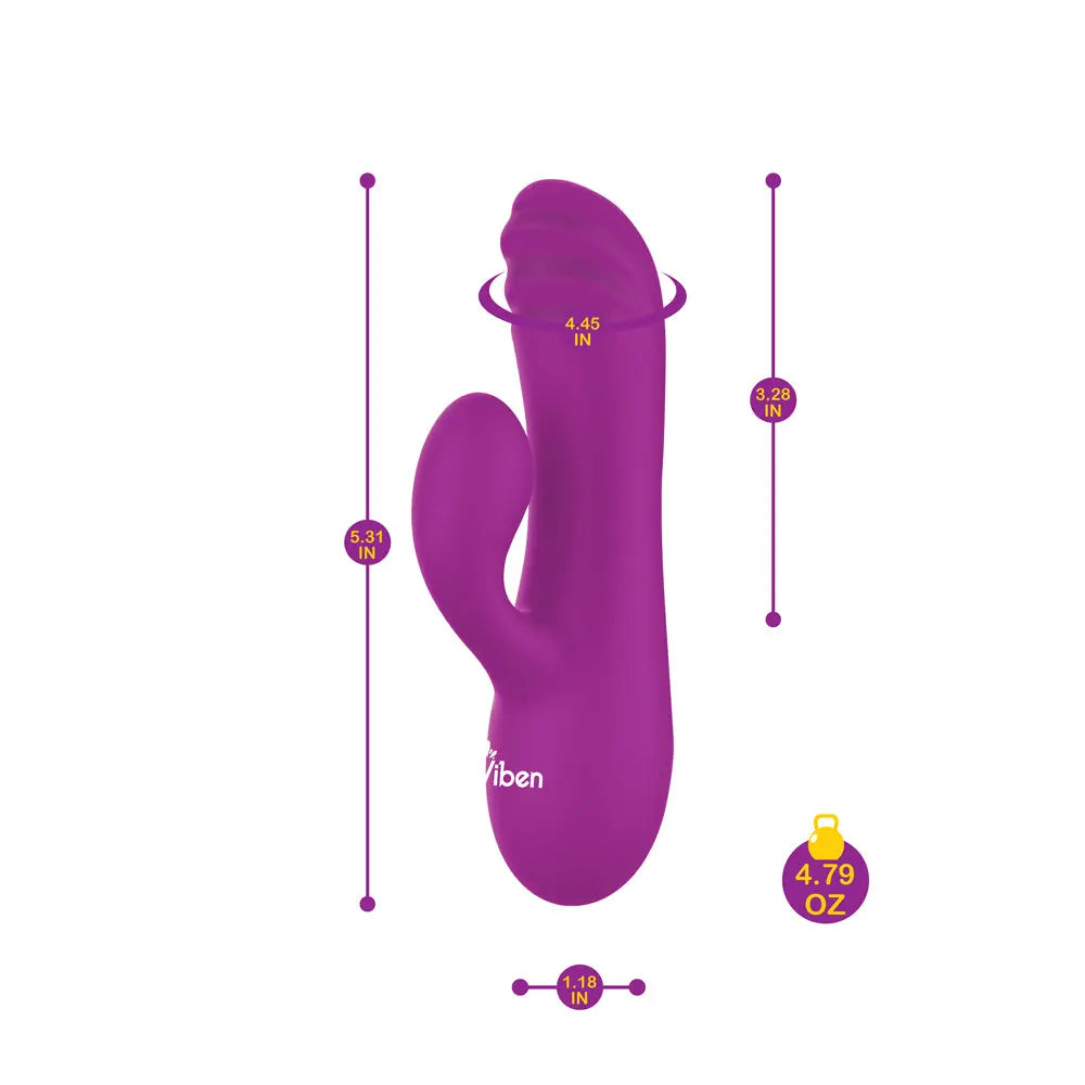 Jolie Mini Pleasure Ridges Rabbit Vibe - Berry – body-safe materials | Fu'Cha Exotics
