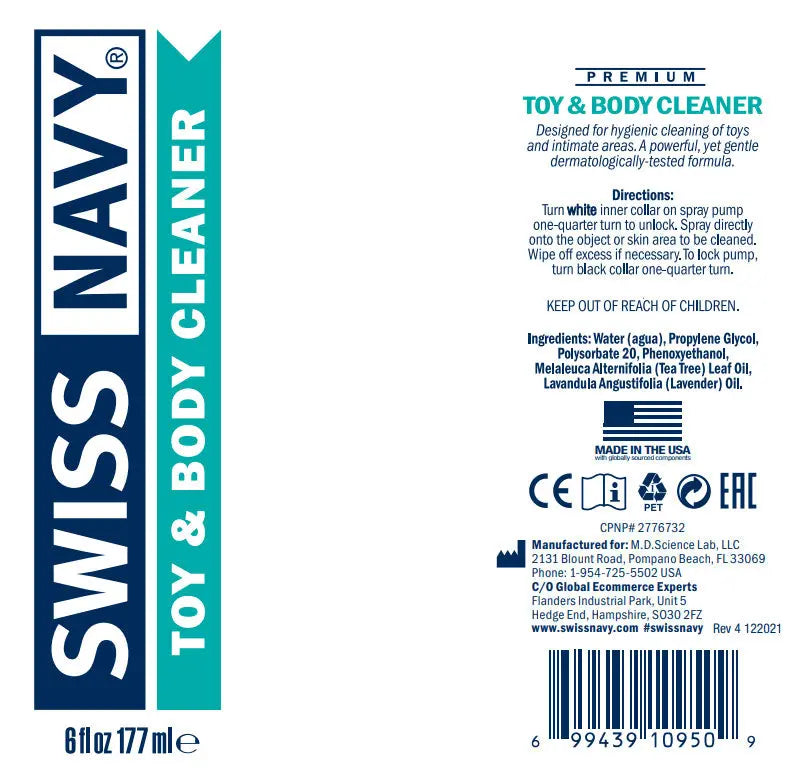 Swiss Navy Toy and Body Cleaner 1oz 29.5ml – body-safe materials | Fu'Cha Exotics