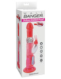 Pink waterproof wall vibrator with pearl bead detail on boxed packaging